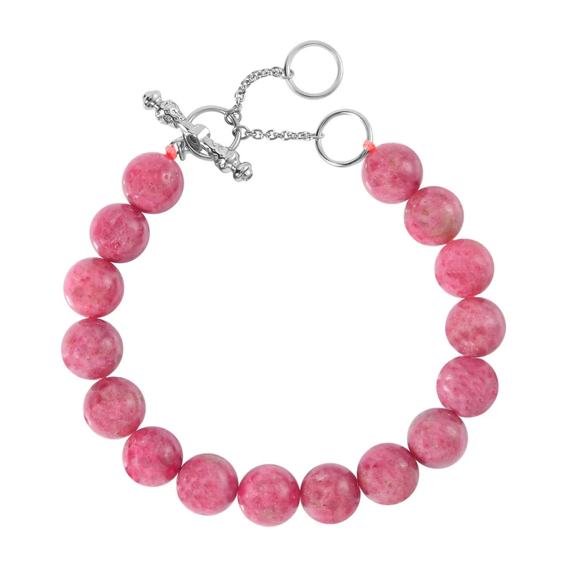 AAA Rhodochrosit, Roter Granat Armband ca. 18 cm 925 Silber rhodiniert ca. 157.09 ct