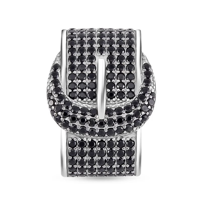 Schwarzer Spinell Anhänger, 925 Silber, ca. 1.17 ct