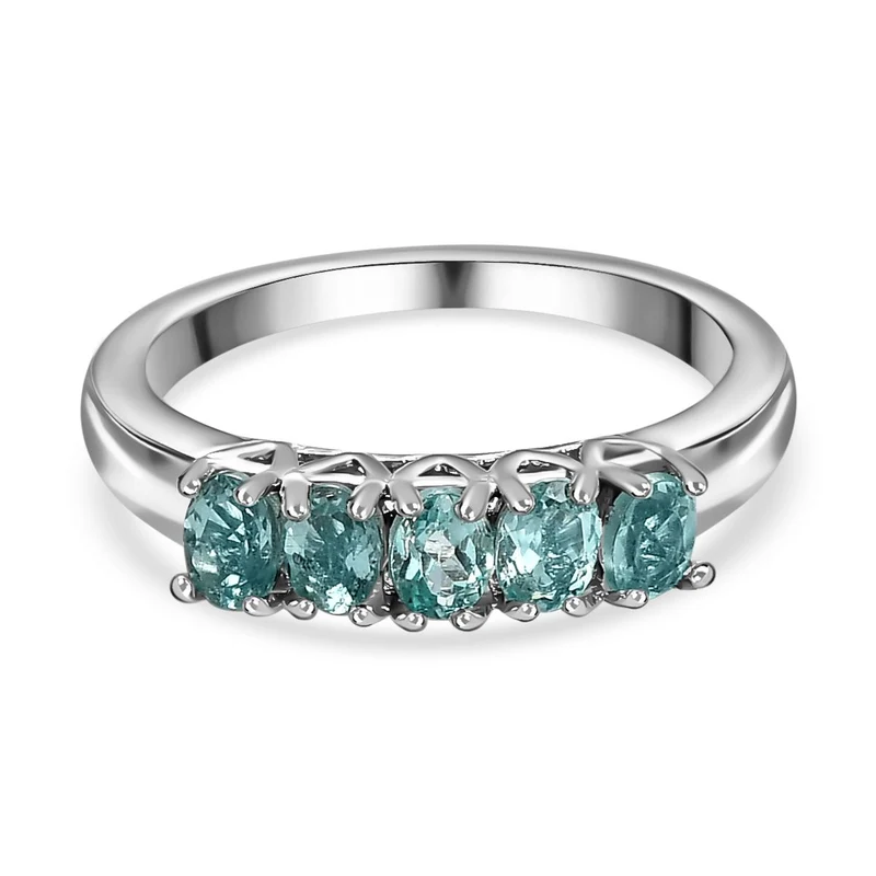 Minz Apatit Ring, 925 Silber platiniert ca. 0.95 ct
