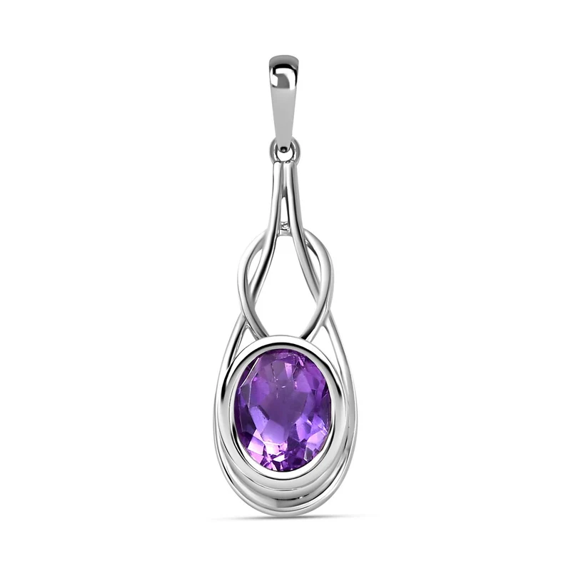 Afrikanischer Amethyst Anhänger, 925 Silber platiniert, ca. 1.70 ct