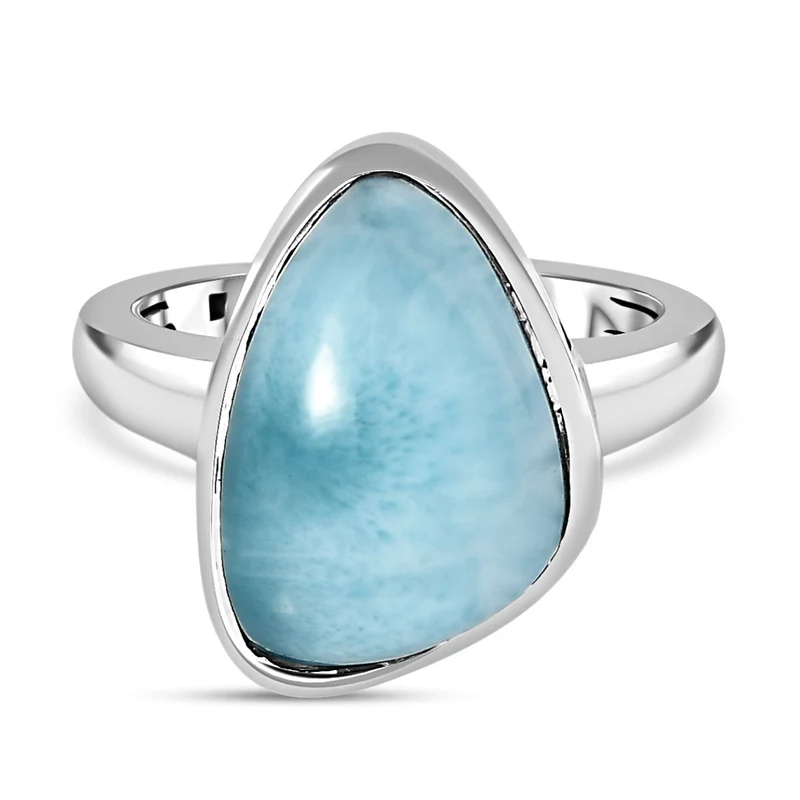 Larimar Ring, 925 Silber platiniert, , ca. 9.03 ct