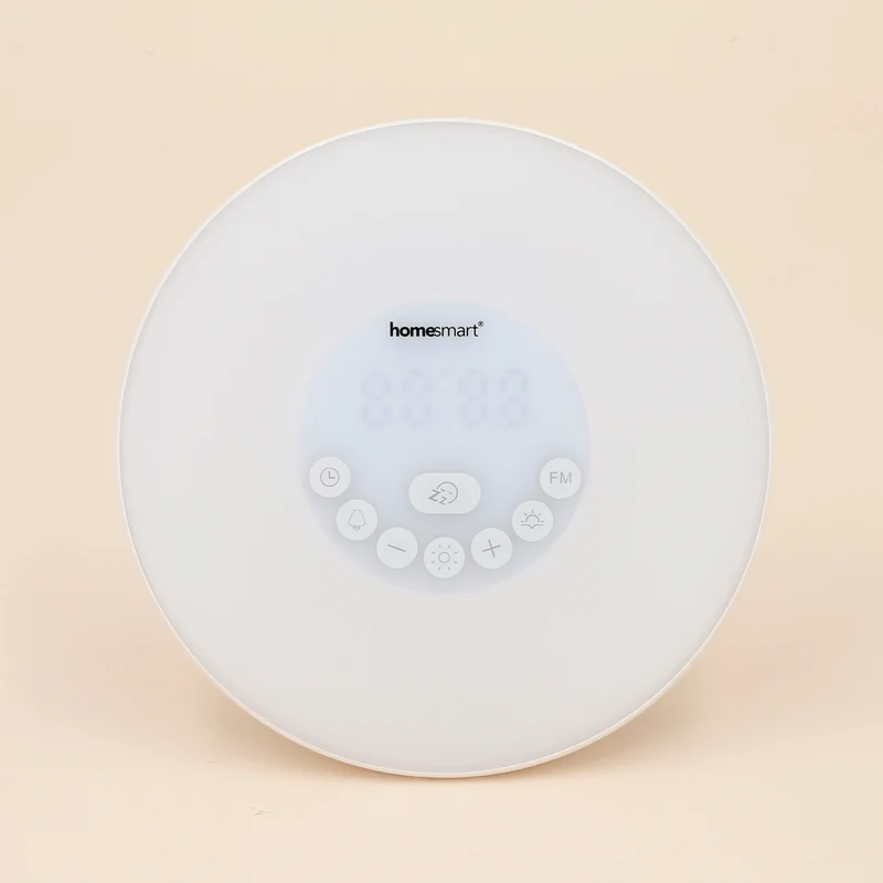 Wecker mit Wecklicht, Lautsprecher, Signalfunktion und Lichttherapie-Lampe, Weiß