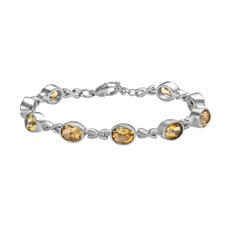 Citrin Armband ca. 18 cm Edelstahl ca. 11.47 ct