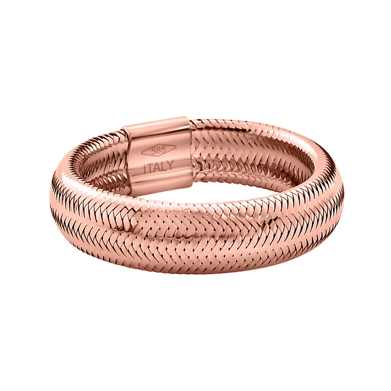 Maestro Kollektion - flexibler italienischer Ring, 585 Roségold