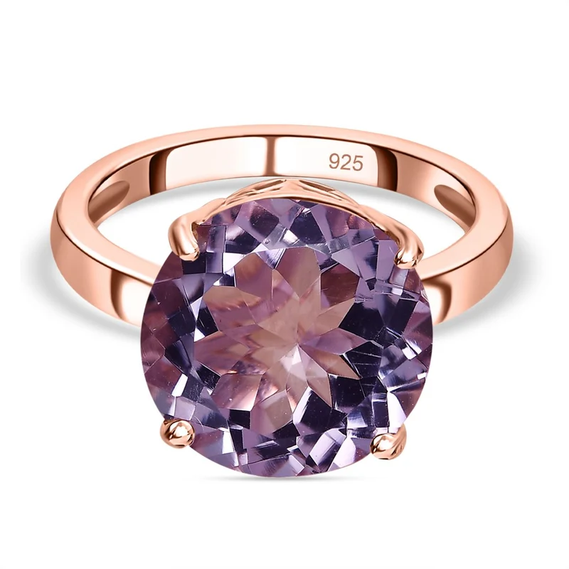 Rose De France Amethyst Ring, 925 Silber rosévergoldet, , ca. 5.59 ct