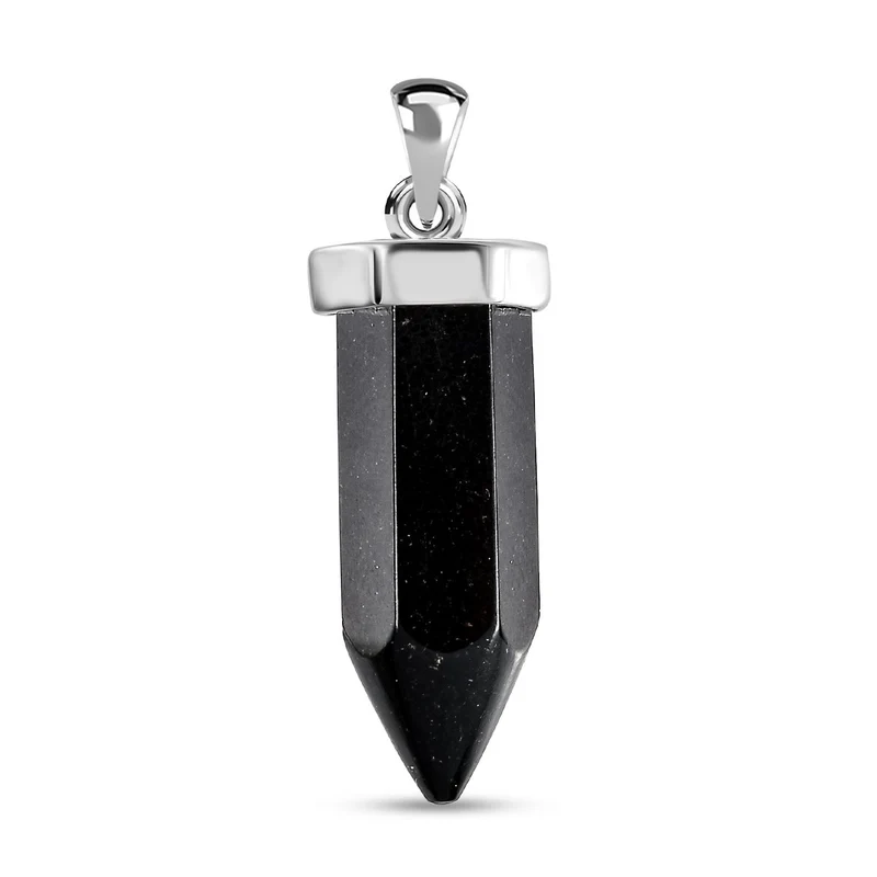 Schwarzer Turmalin Anhänger, 925 Silber ca. 16.76 ct