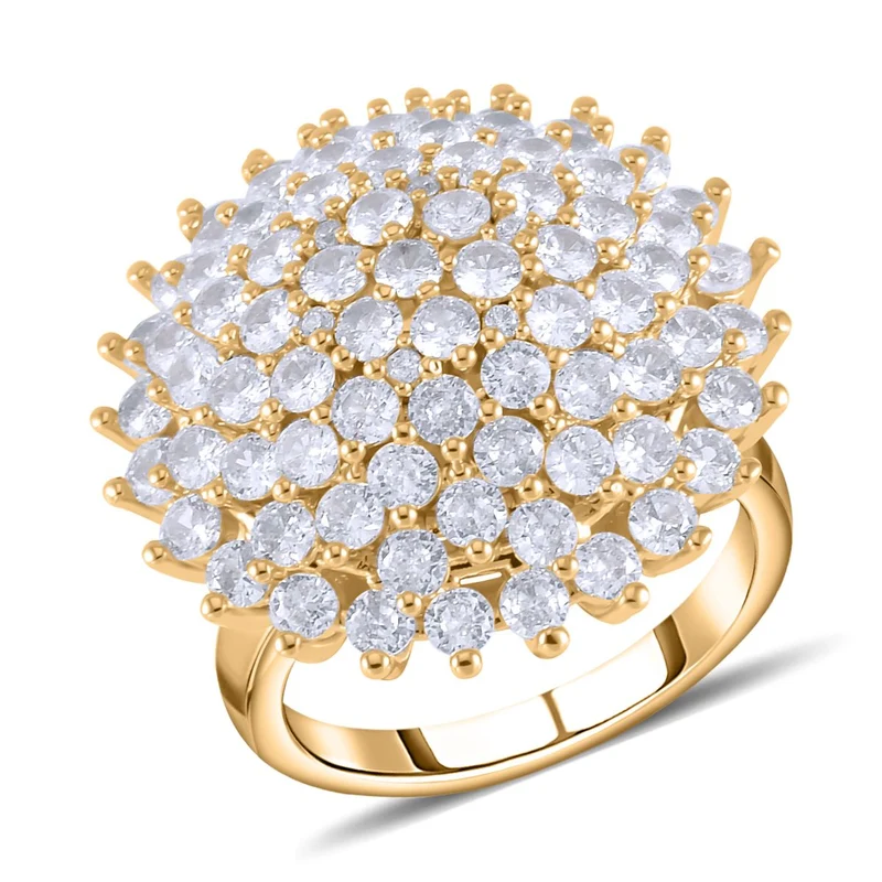 Weißer Zirkonia Ring, , goldfarben, ca. 4.00 ct