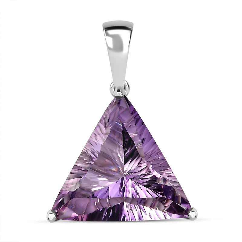 Rose De France Amethyst Anhänger, 925 Silber platiniert ca. 22.52 ct