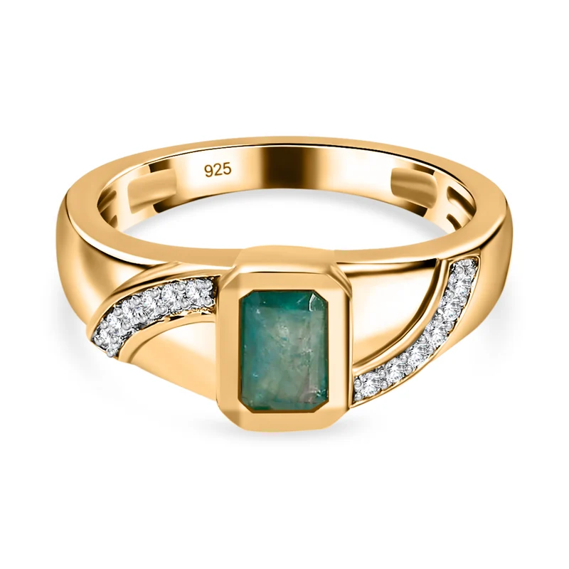 Grandidierit und Zirkon-Ring, 925 Silber vergoldet ca. 0,73 ct