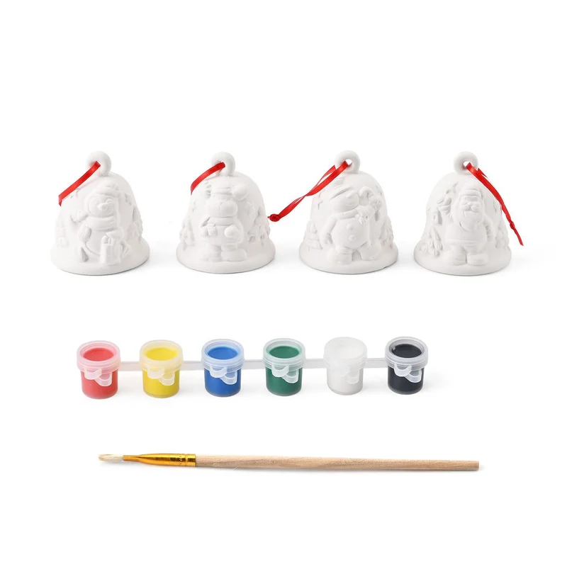 Porzellan Weihnachtsmann mit LED Licht Farbset inklusive 6 Farben+1 Pinsel, Weihnachtsmann