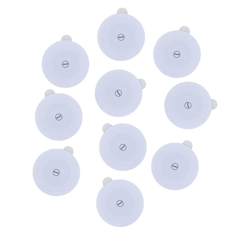 LED-Untersetzer-Set (10 Stk.), 6x6 cm, inkl. 2x 1220 Batterien, Lichtfarben: Blau (3), Grün (3), Rot (2), Weiß (2)
