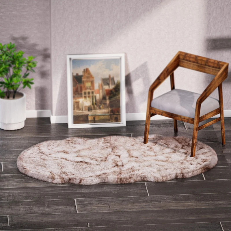 Luxury Edition: Wolkenweicher 2200 GSM Kunstfell Teppich 100x180 cm, weiß meliert
