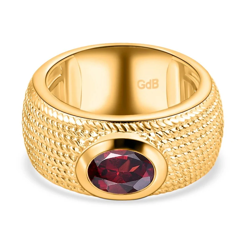 Orissa Rose Granat Ring Messing ca. 1,41 ct