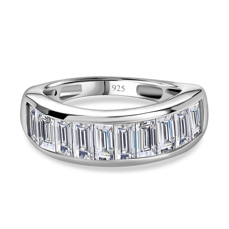 Weiße Topas Ring, 925 Silber platiniert, ca. 2.53 ct