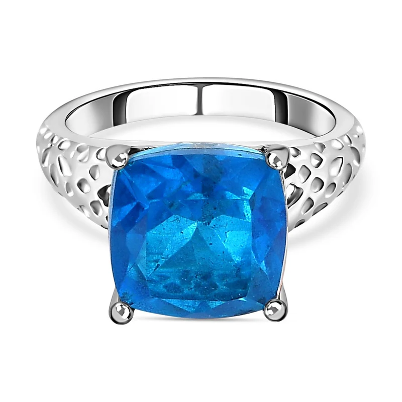 Karibik Quarz Ring, Edelstahl, , ca. 5.12 ct