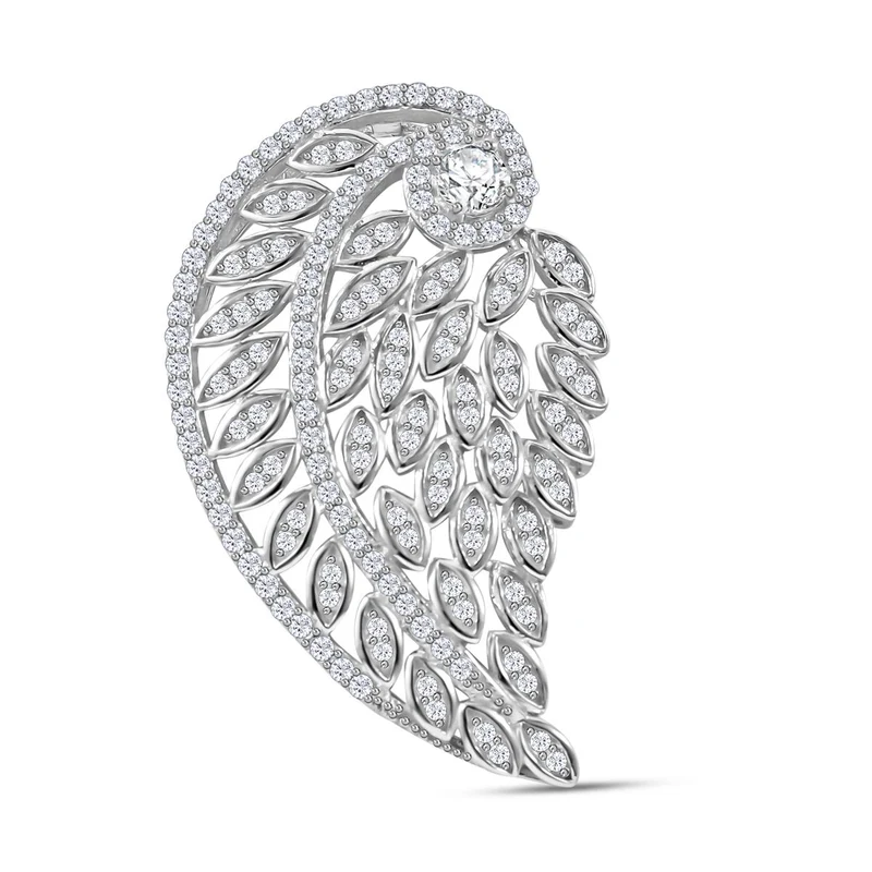 Weißer Zirkonia Anhänger 925 Silber rhodiniert