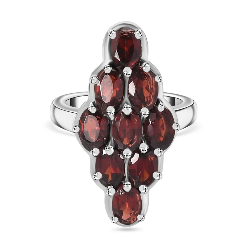 Roter Granat Ring Edelstahl ca. 5,13 ct