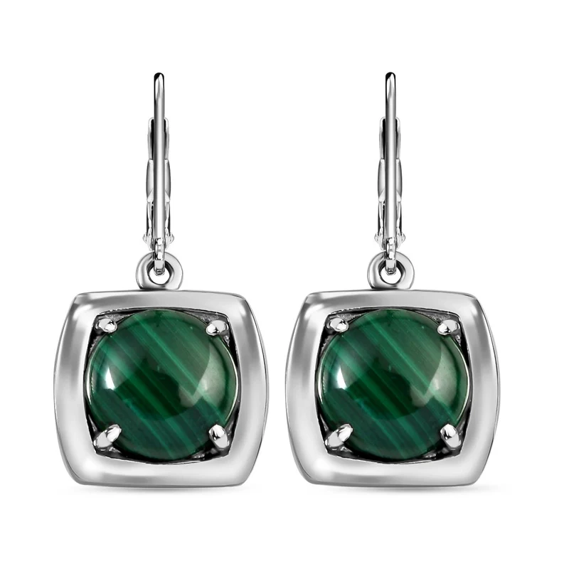 Malachit Ohrringe Edelstahl ca. 14,57 ct.