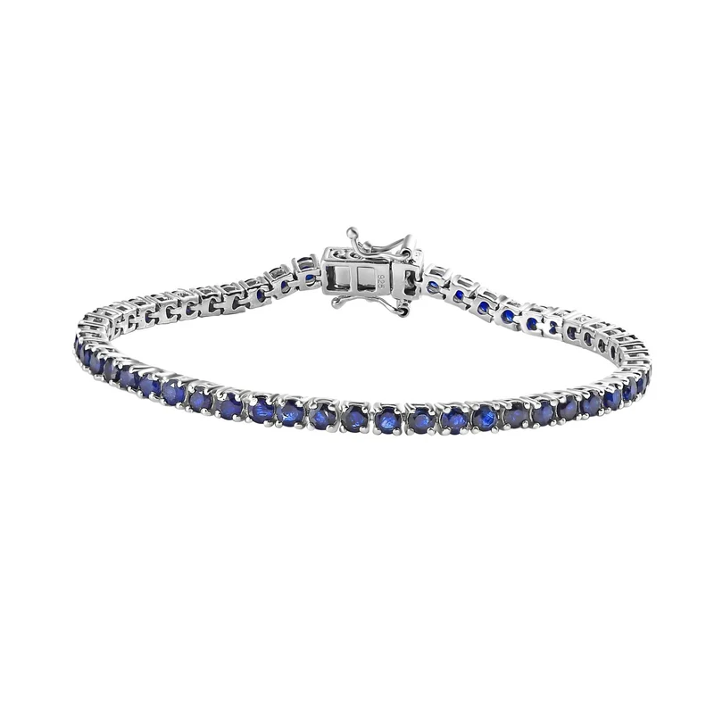 Masoala Saphir (Fissure gefüllt) Armband ca. 20 cm 925 Silber platiniert ca. 9.34 ct