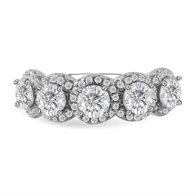 Weißer Zirkonia Ring, 925 Silber rhodiniert ca. 2.75 ct