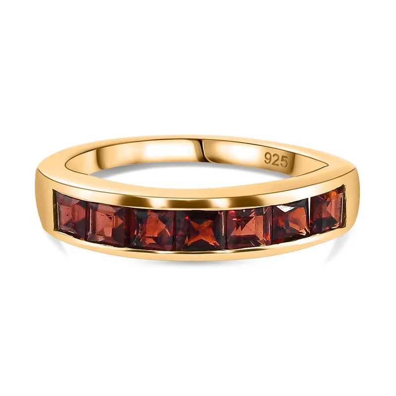 Mosambik Granat Ring 925 Silber vergoldet ca. 1,39 ct