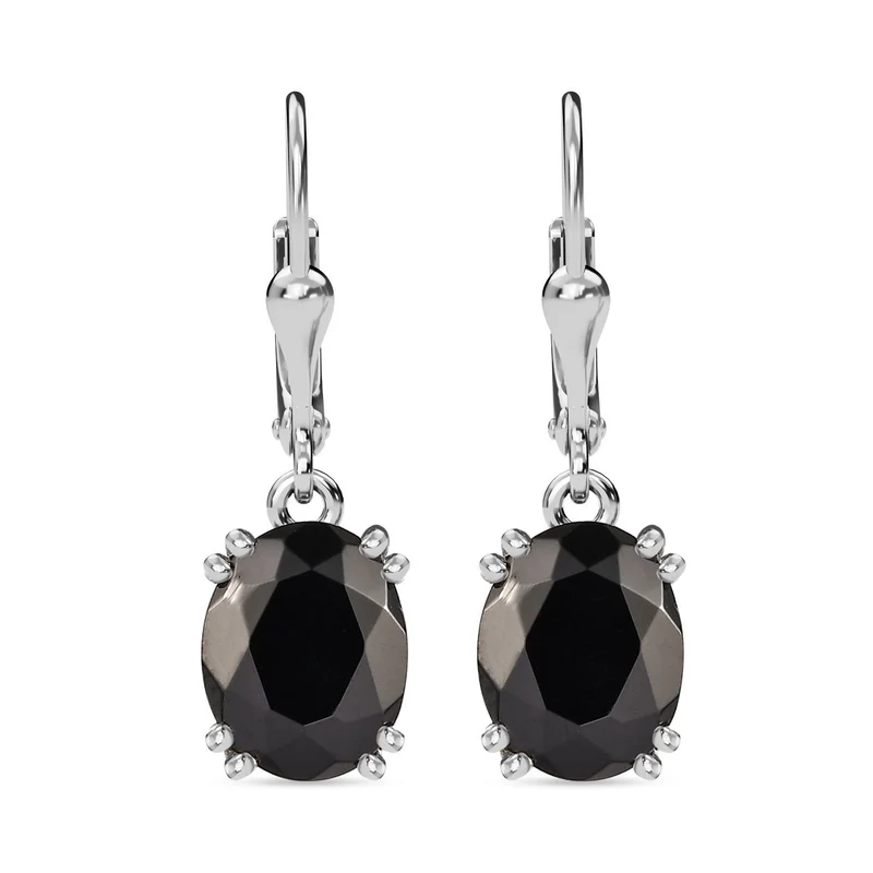 Elite Shungit, Weißer Zirkon Ohrringe 925 Silber rhodiniert ca. 3.36 ct