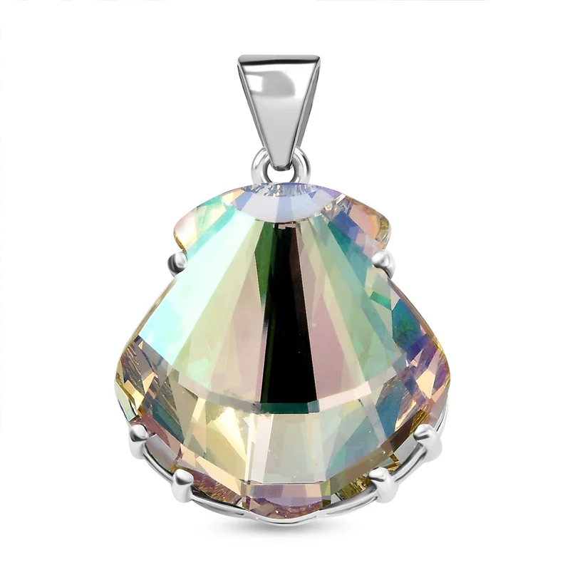 J Francis gefertigt mit SWAROVSKI Roter Magma Swarovski Kristall Anhänger 925 Silber rhodiniert