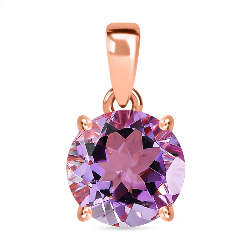 Rose De France Amethyst Anhänger 925 Silber rosévergoldet ca. 3,55 ct.