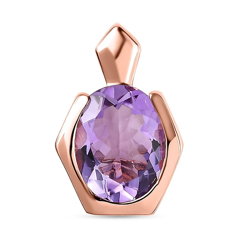AAA Rose De France Amethyst Anhänger 925 Silber rosévergoldet ca. 2,41 ct.