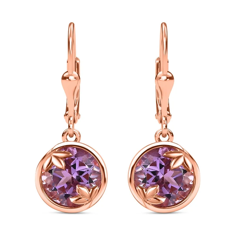 AA Rose De France Amethyst Ohrringe 925 Silber rosévergoldet ca. 3,74 ct.