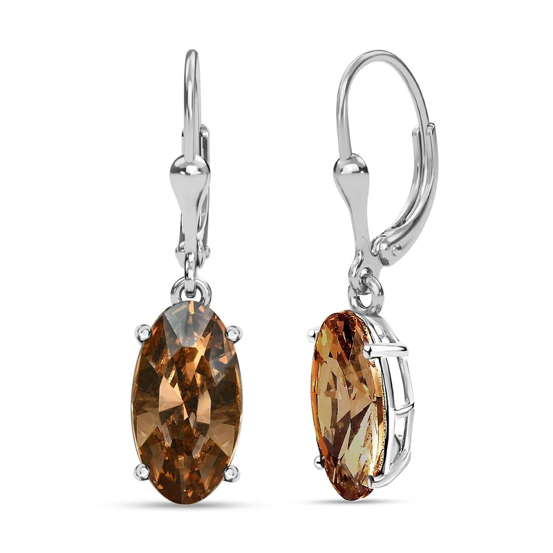 Foilback Amethyst Kristall Ohrringe, 925 Silber