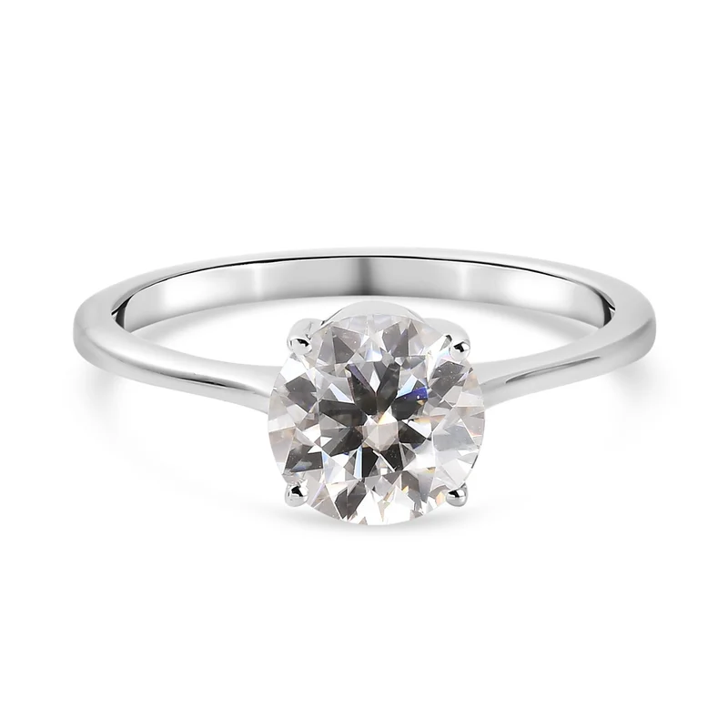 Moissanit Solitär-Ring, 375 Weißgold ca. 1,02 ct