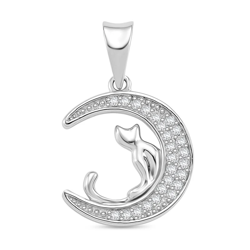 Moissanit Anhänger 925 Silber rhodiniert ca. 0,18 ct.