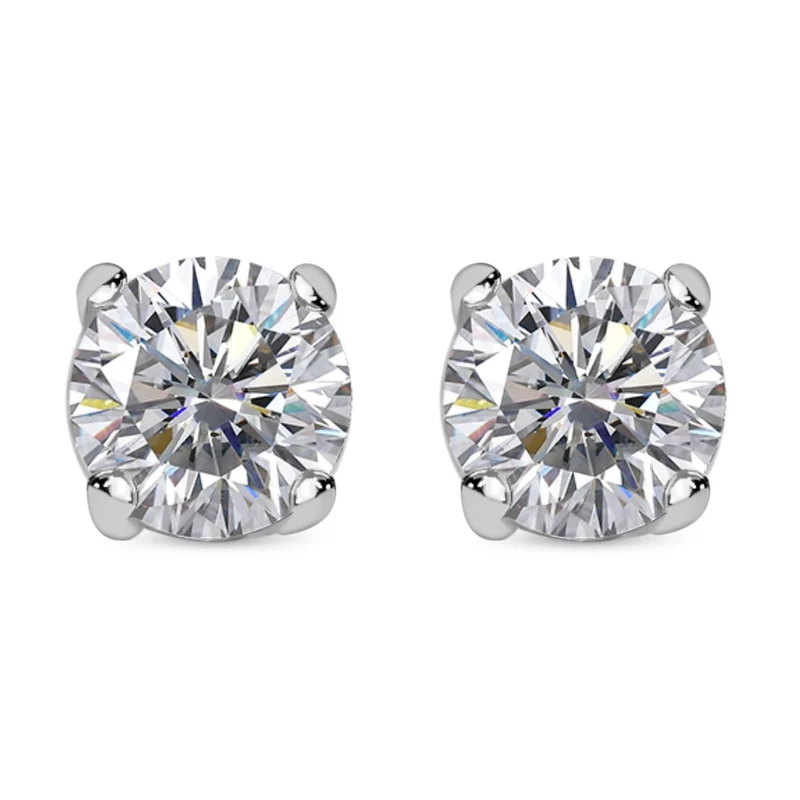 Moissanit Ohrringe 925 Silber platiniert ca. 0,88 ct.
