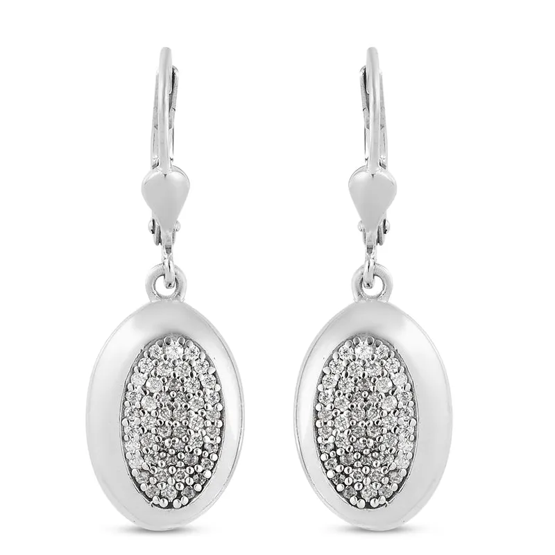 88 Facetten Moissanit Ohrringe 925 Silber platiniert ca. 0,43 ct.