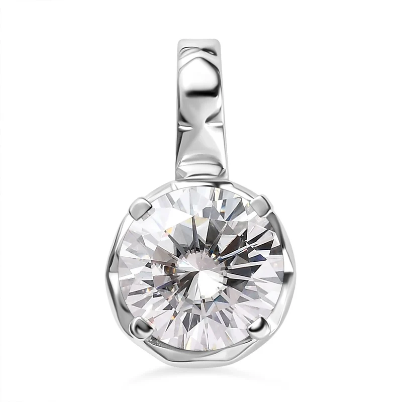 Moissanit Anhänger, 925 Silber platiniert ca. 3.79 ct