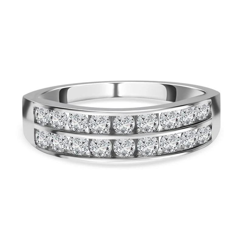 Moissanit Ring 925 Silber rhodiniert ca. 1,07 ct