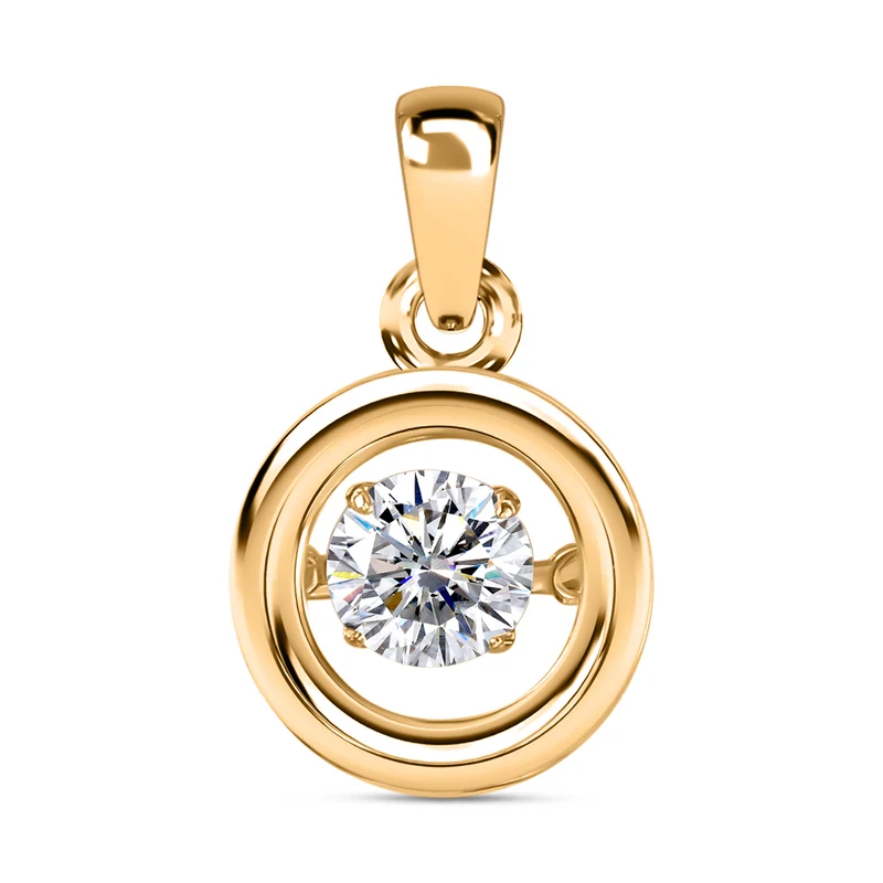 Moissanit Anhänger 925 Silber platiniert ca. 0.44 ct