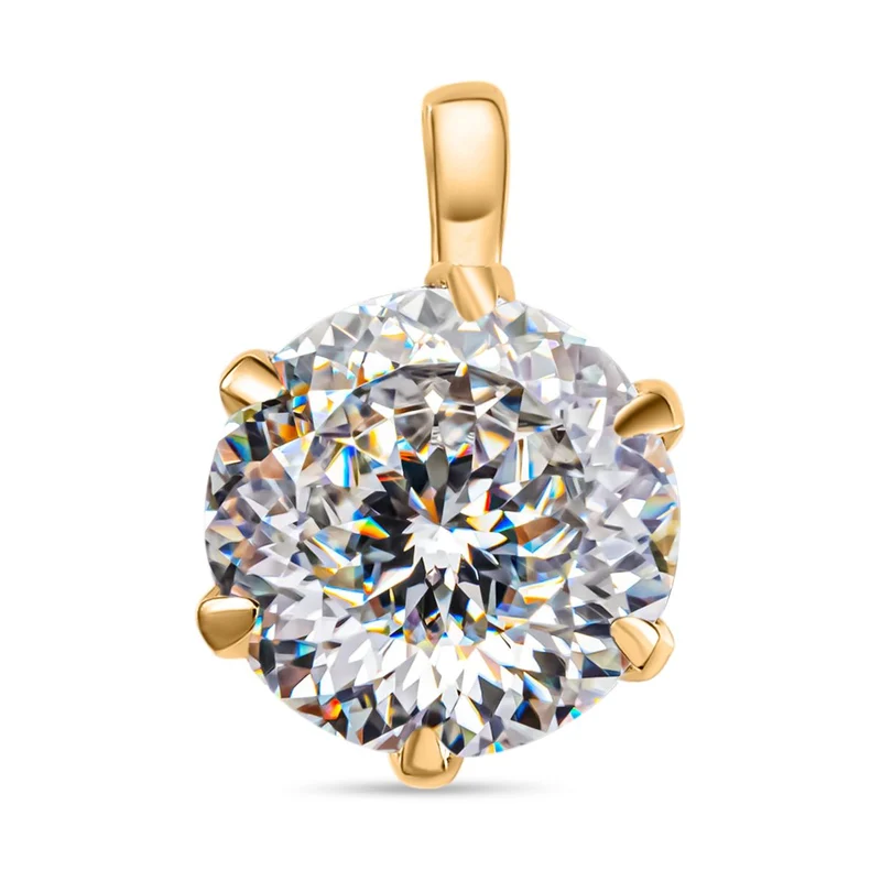 120 Facetten Moissanit Anhänger, 585 Gold, ca. 2.17 ct