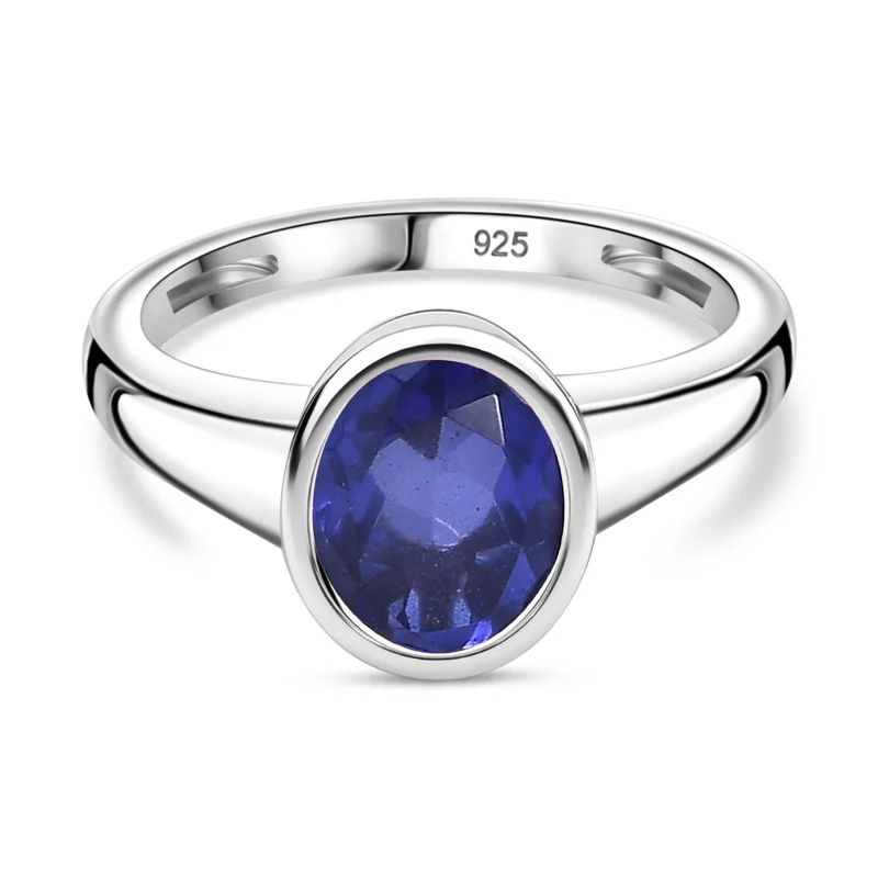 Tansanit-Farbe Quarz Ring 925 Silber rhodiniert ca. 2,05 ct