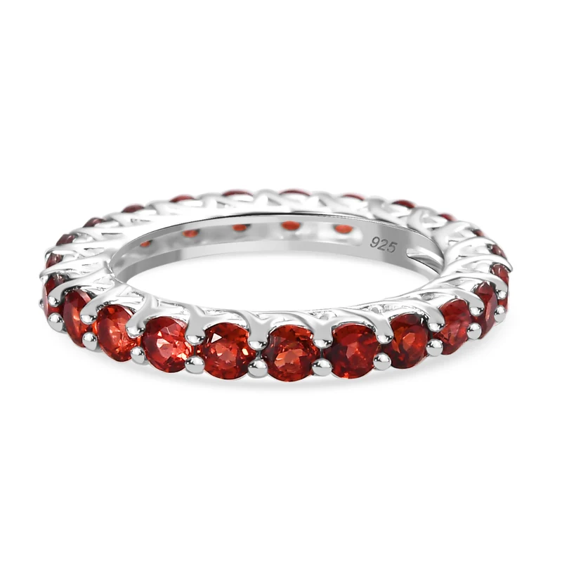 Roter Granat Ring 925 Silber ca. 3,58 ct