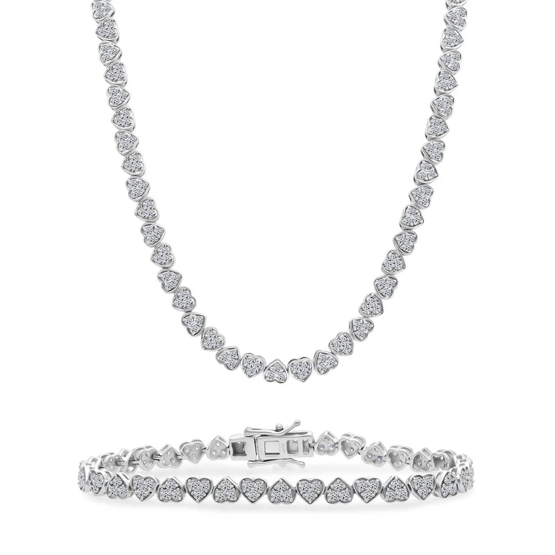LUXURIANT SGL zertifizierte SI-GH Labor Diamant 45cm Halskette und 19cm Armband