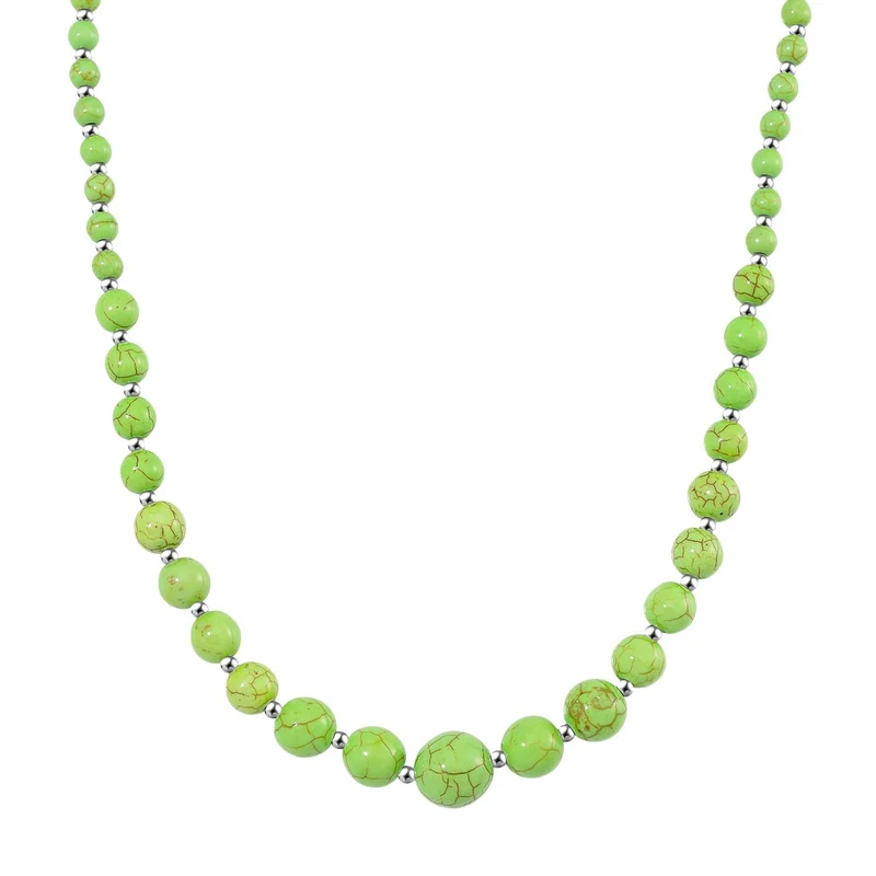 Grüner Howlit Halskette ca. 45 cm+ 5 cm Extender, ca. 160,00 ct.