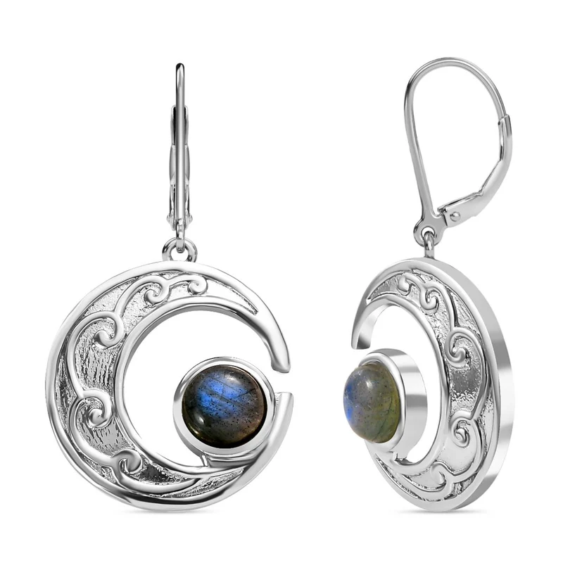 Labradorit Ohrringe Edelstahl ca. 3,28 ct.