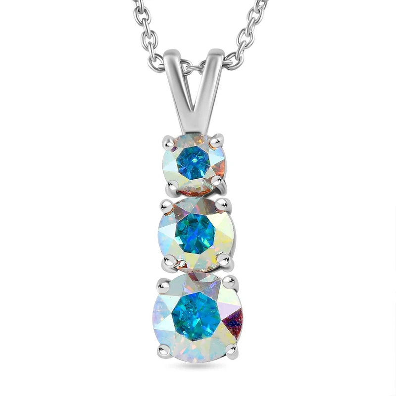 AB Kristall Schmuckset 925 Silber platiniert ca. 2,34 ct.