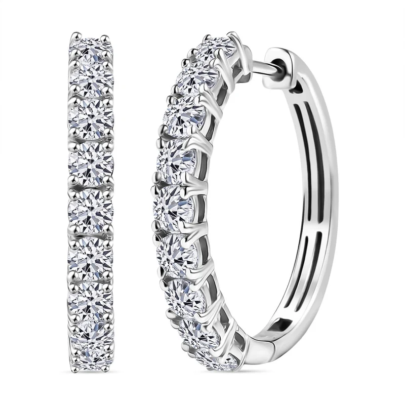 D'Joy Moissanit Ohrringe 925 Silber rhodiniert ca. 1.85 ct