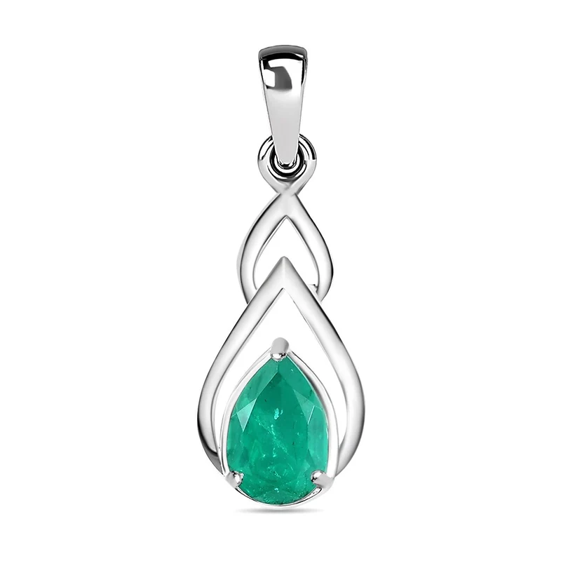 Smaragd-Quarz-Triplette Anhänger, 925 Silber ca. 1.64 ct