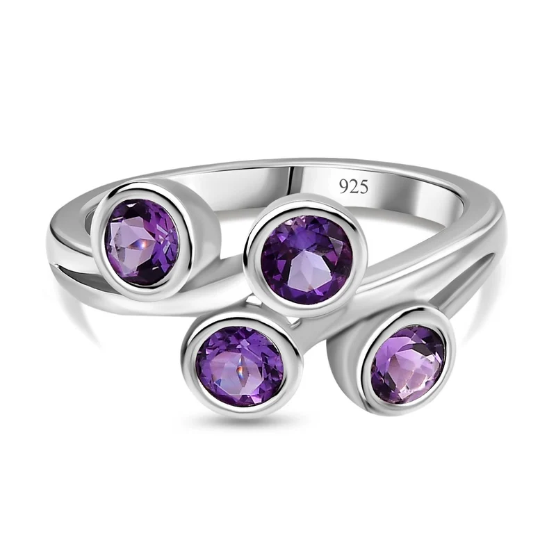 AA Marokkanischer Amethyst Ring, 925 Silber platiniert, ca. 0.98 ct