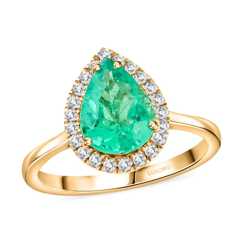 AAA Kolumbianischer Smaragd, Weißer Diamant Ring 585 Gold ca. 2,35 ct