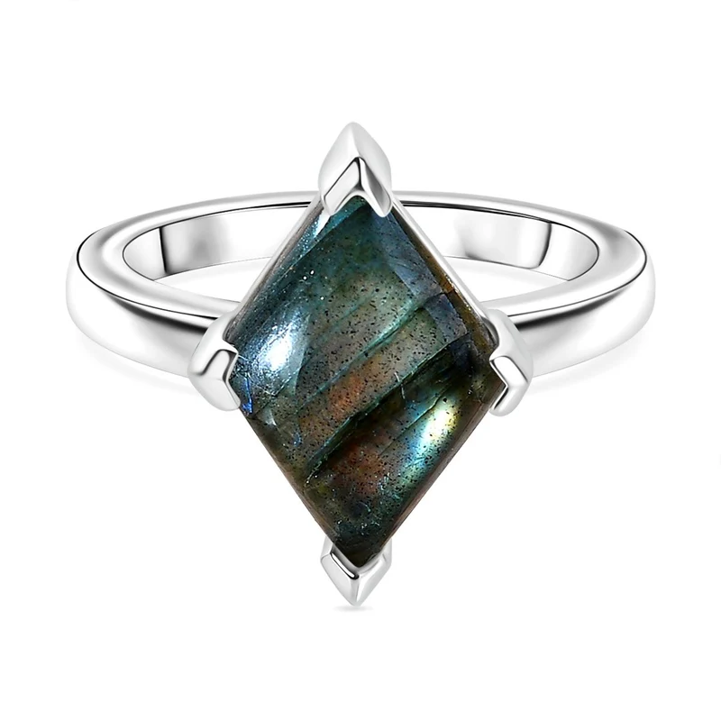 Labradorit Ring, Nickelfreies Messing ca. 4.77 ct